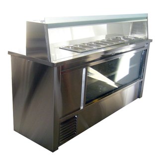 Customized Stainless Steel Table Top Fridge with Glass Front Display and Food Containers