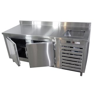 Customized Stainless Steel 2 Doors Table Top with Sink