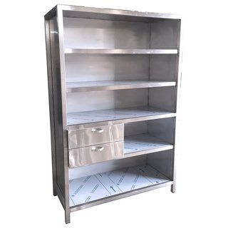 Customized Stainless Steel Open Cupboard with Drawers